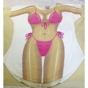 Funny Novelty My Bikini Cover Up T-Shirt Pink Swimsuit Print LA Imprints